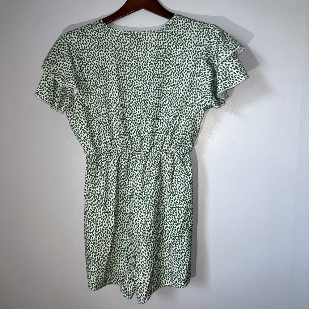 Short Sleeve Romper Shorts All Over Hearts‎ B Neck Ruffle Sleeve L  8/10 - Picture 5 of 9